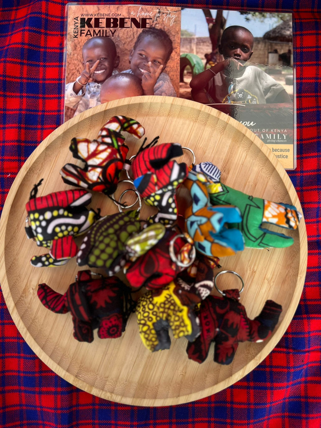 Sleutelhanger met Afrikaans Diertje (per 3stuks)