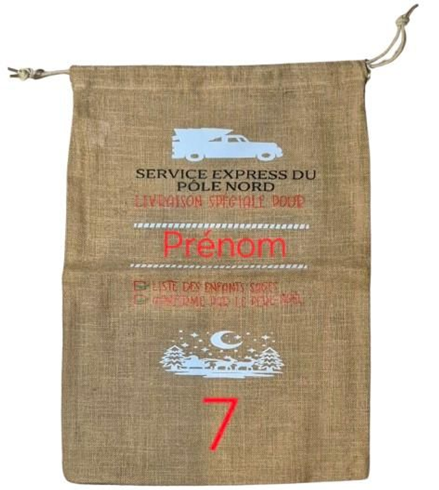 Sac cadeau de Noël personnalisable en jute Taille L - Zéro Déchet