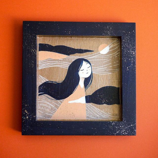 EMBRUNS // peinture dorée sur bois ✨ 20 x 20 cm