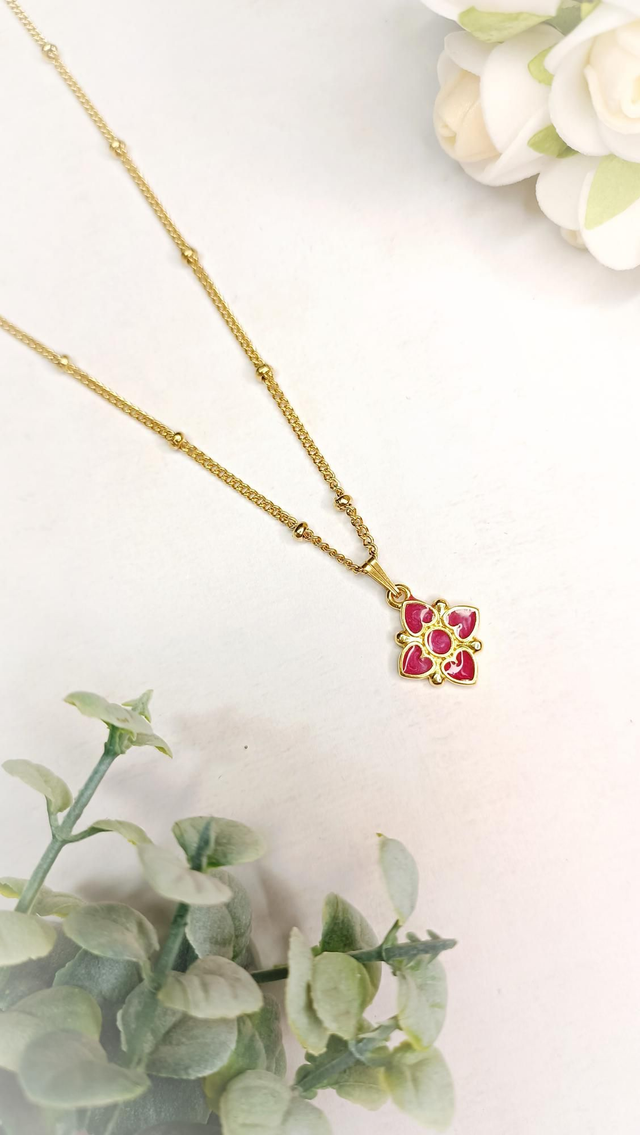 VALOA - Collier Rouge Dahlia foncé 