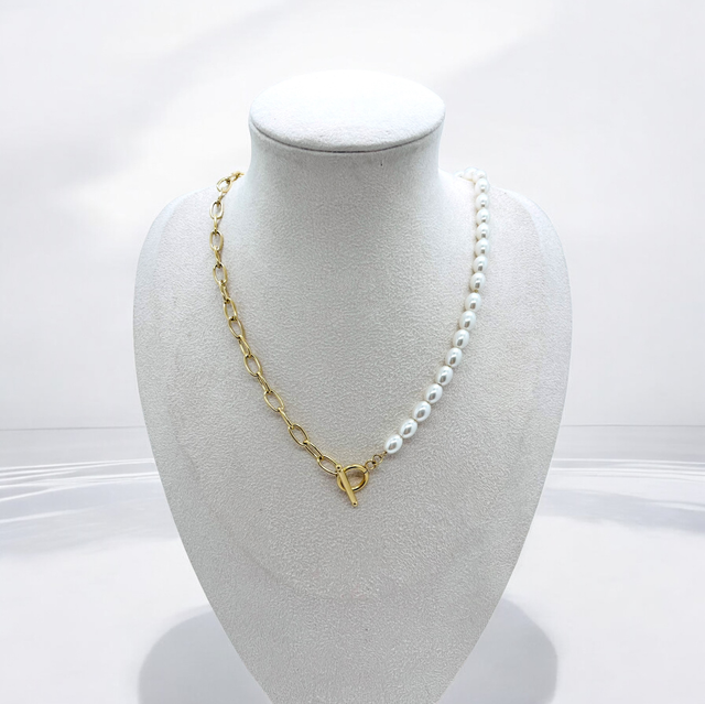 Collier perle maille 