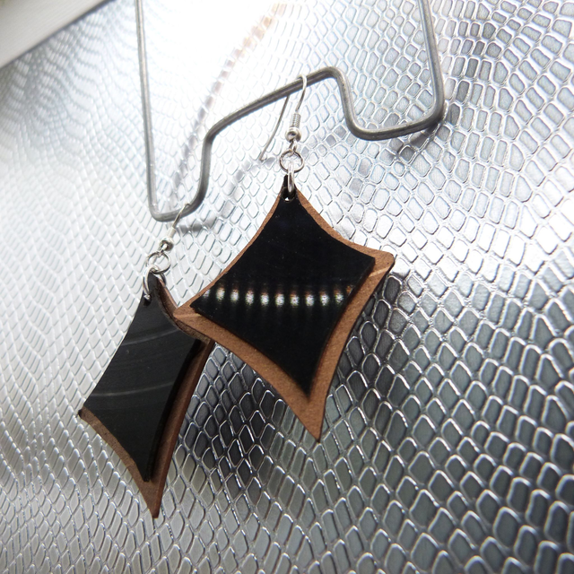 Boucle d&#039;oreille vinyle &quot;Petit Lowsange&quot; Cuivré