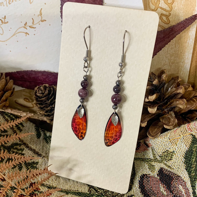 Boucles d'oreilles Fée Pierfine - Grenat