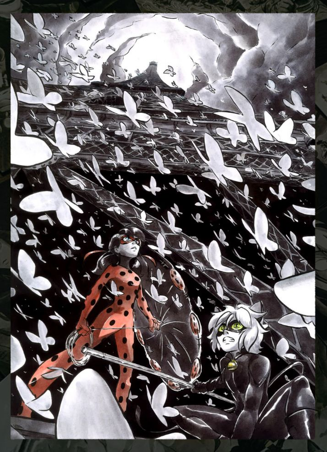 Print A6, A4 ou A3 - Fan art - Lady Bug et Chat Noir