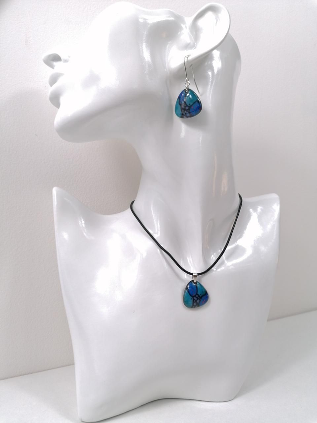 '' Les Graphiques '' - Boucles d'oreilles en émail