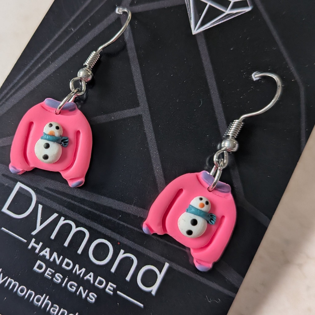  Christmas Sweater - Pink snowman (small) 