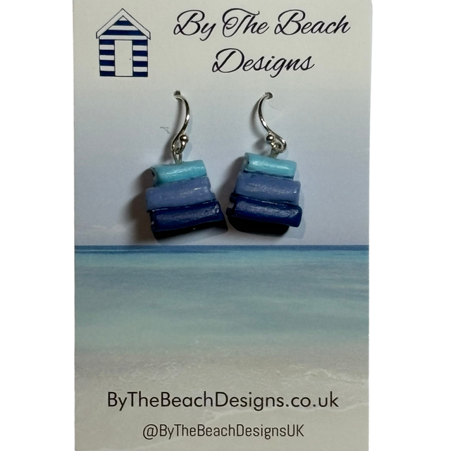 Stack of Books Earrings (Sterling Silver)