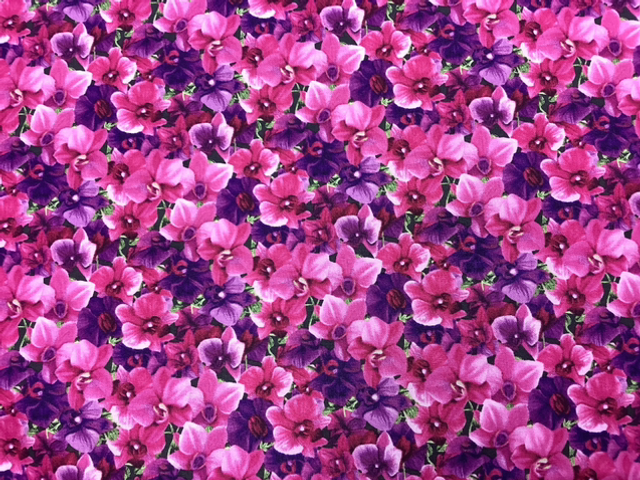35 cm Patchworkstoff „Orchideen in pink“