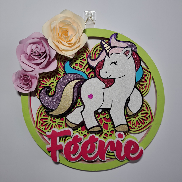 Couronne décorative murale licorne