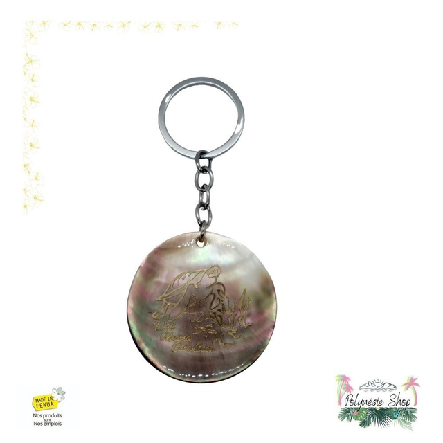 Porte-clés Nacre Tortue et fond marin