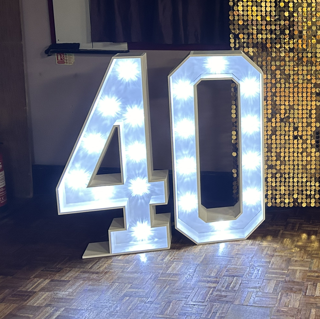 Hire 4ft Numbers - with Circus Bulbs 