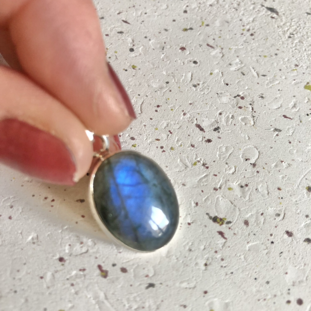 Pendentif Labradorite AAA n* 9 argent 925