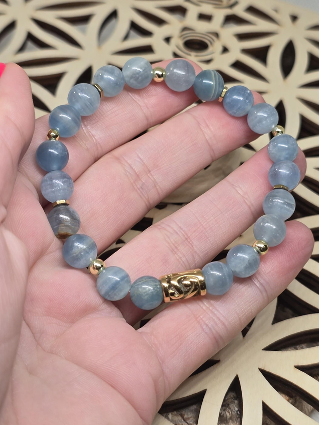 Bracelet Calcite bleue AA haute qualité 0,8 cm