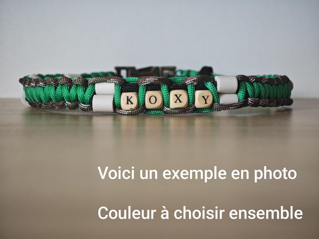 Collier en paracorde avec attache métallique Grande (NON Réglables)