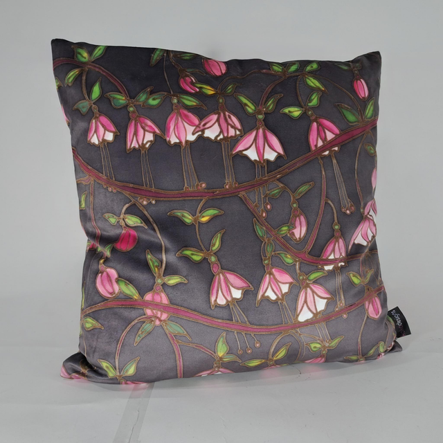 Fuchsia velvet cushion 