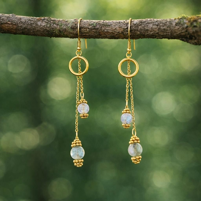 Boucles d'oreilles Labradorite - Protection &amp; Intuition
