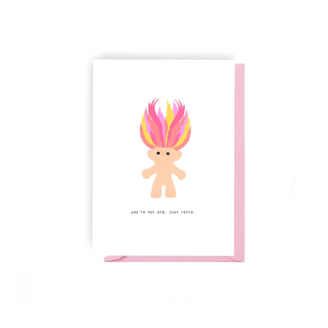 Retro Troll - Illustrated Birthday Card     