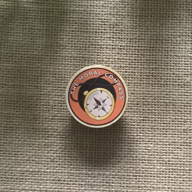 Wooden Pin Badge - Moral Compass