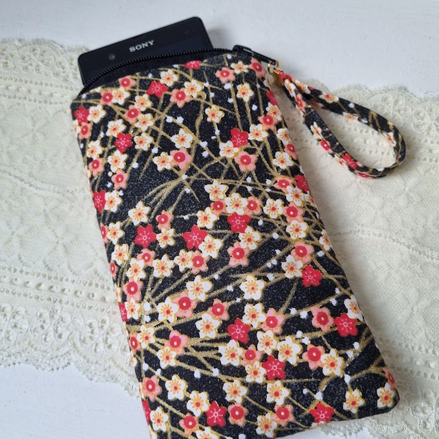 Etui zippé pour smartphone "Haru" rouge