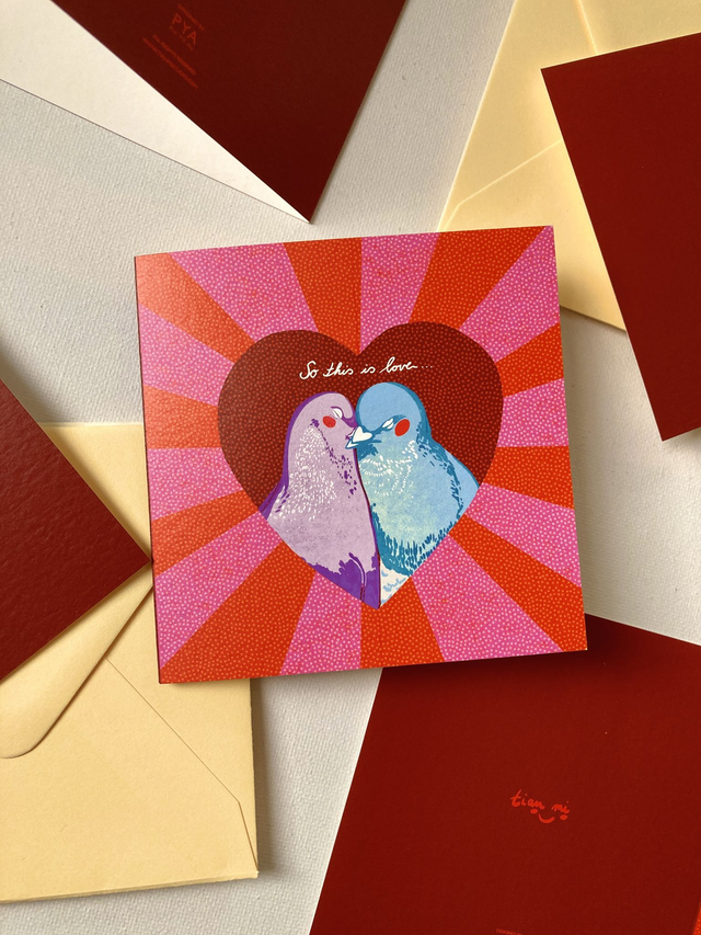 Greeting card - Pigeon Love