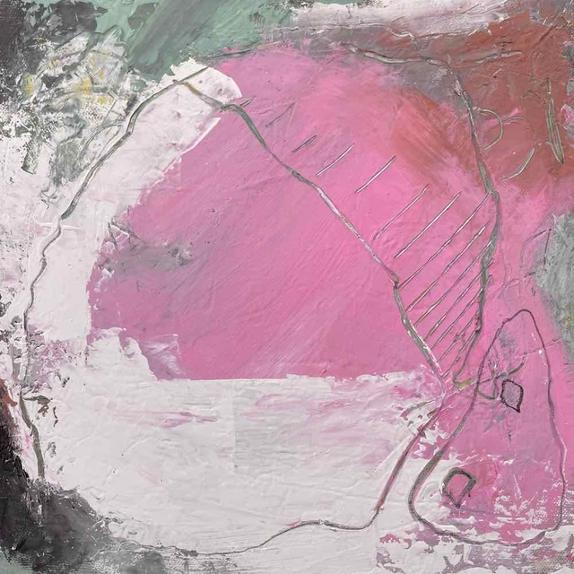 3 Créatures roses, 30x30x2,1cm, Série de 3 Œuvres de l’artiste Eva Chesneau, sur TOILE, bords peints, prêt à être accroché, sans cadre