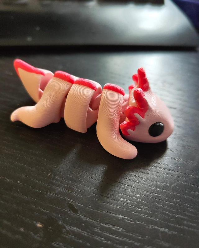 Axolotl Pink with Red Accents