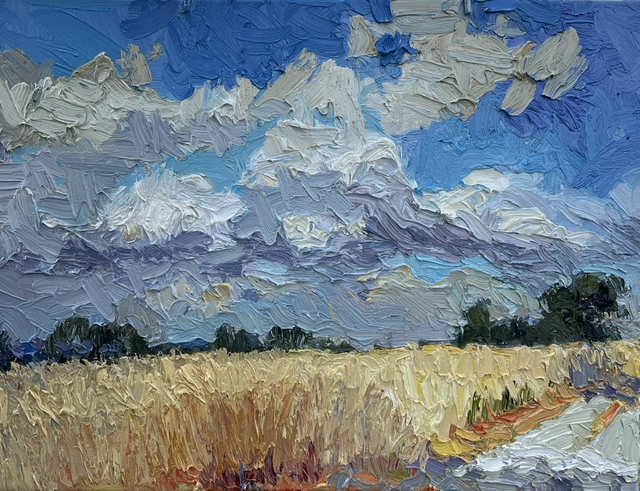 „Weg durch das Weizenmeer“ – Öl auf Leinwand, 60 × 80 cm | 2025