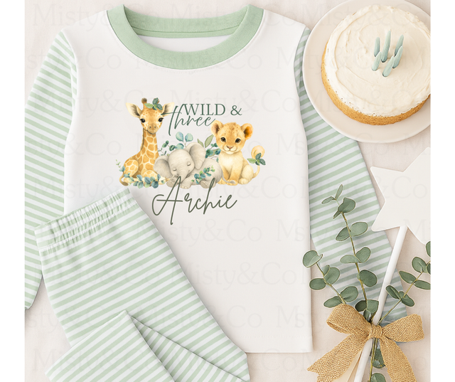 Wild and Three birthday pyjamas