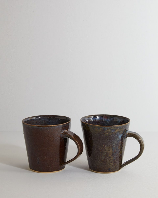 A pair of blue mist mugs