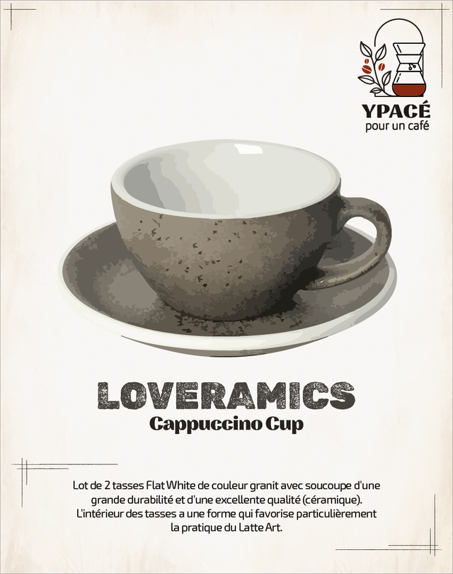 Loveramics - 2x Cappuccino Cup (Granit - 250ml)