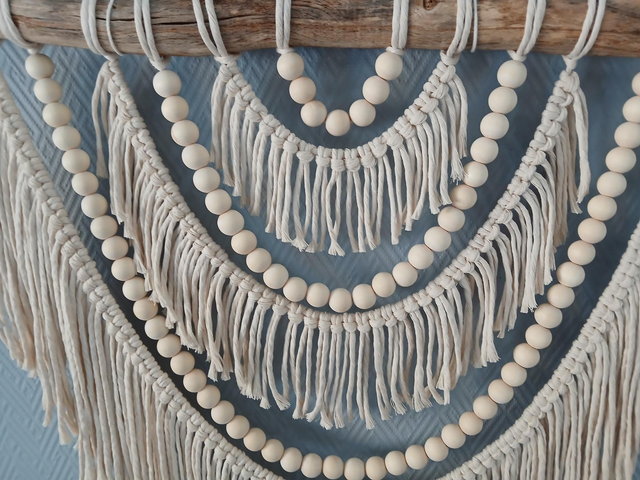 Suspension murale en macramé bohème chic