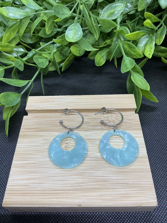 Boucles d'Oreilles Puce et Pendentif Goutte Organique