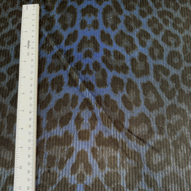 Navy Leopard Corduroy