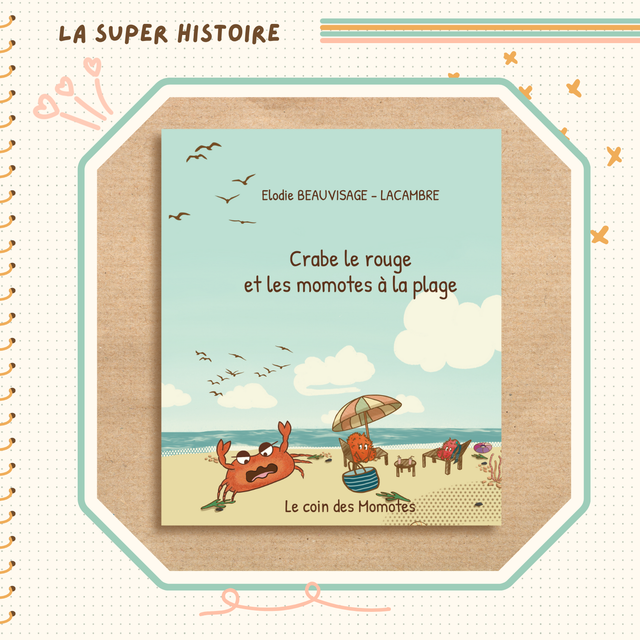 Crabe le rouge et les momotes à la plage