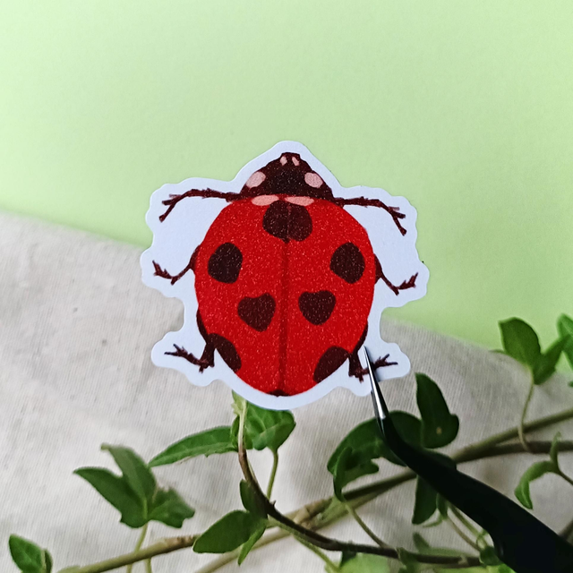 lady buggy - sand glitter sticker 