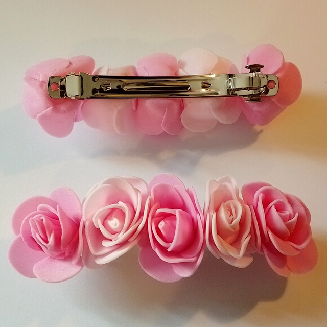 Handmade Ladies Or Girls Foam Rose Large Hair Clips - 10 Variations