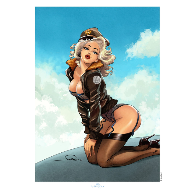 Ex-libris Pin-Up Souillard Ludovic (2) A4 signé et limité à 200 ex