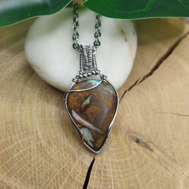 Pendentif Opale Boulder (Australie)