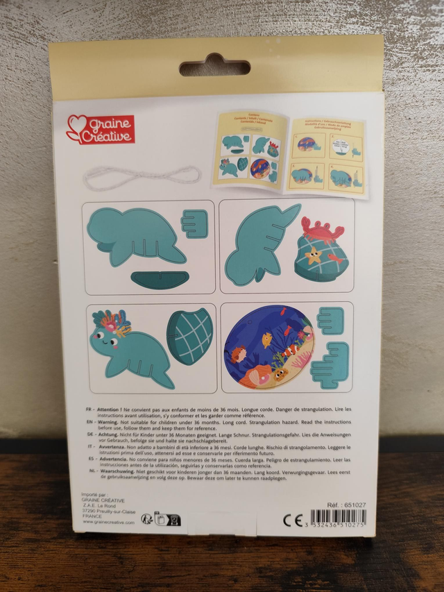 Maquette à suspendre en 3D en bois tortue