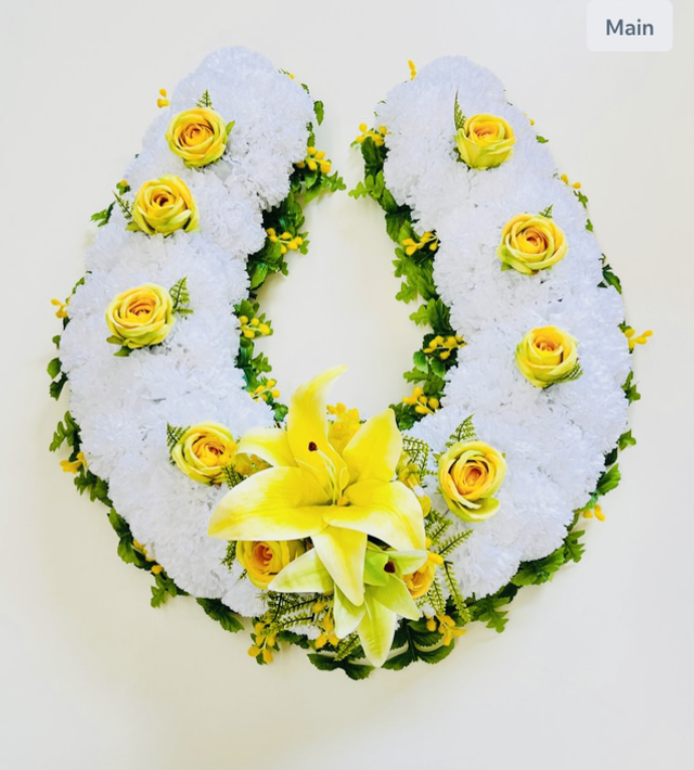 Horse Shoe Floral Tribute 19”