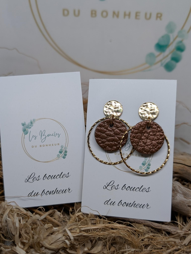 Boucles d&#039;oreilles Moon bronze ag114