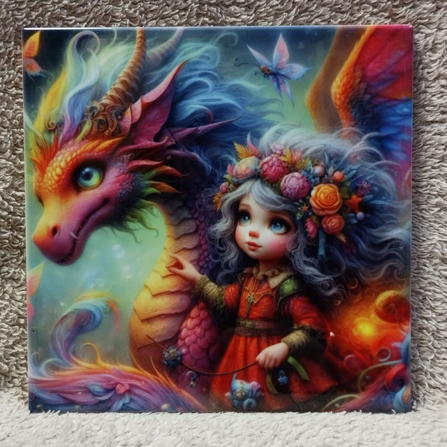 Dragon papillon et fille