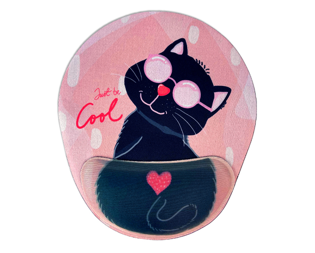 Mousepad Reliza Confort Fun, Pequeno 240x220mm, Ergonômico, Almofada em Espuma, Gato - 5437