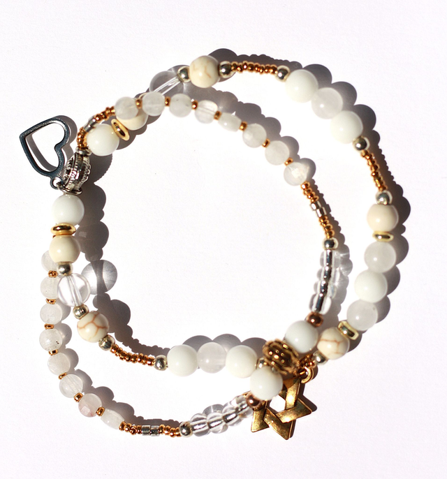 Bracelet Duo Perles D&#039;Harmonie - Paix-EtoileCœur