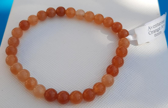 Bracelet boule 6mm Aventurine orange A+