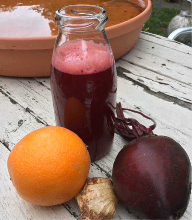 Beetroot, Orange And Ginger Juice 