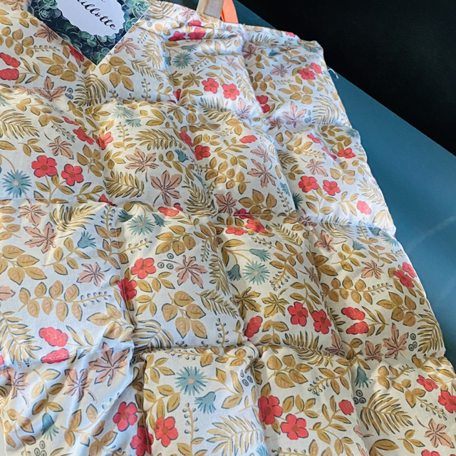 Bouillottes graines de lin bio - XXL 30x45 cm - tissu rouge à fleurs