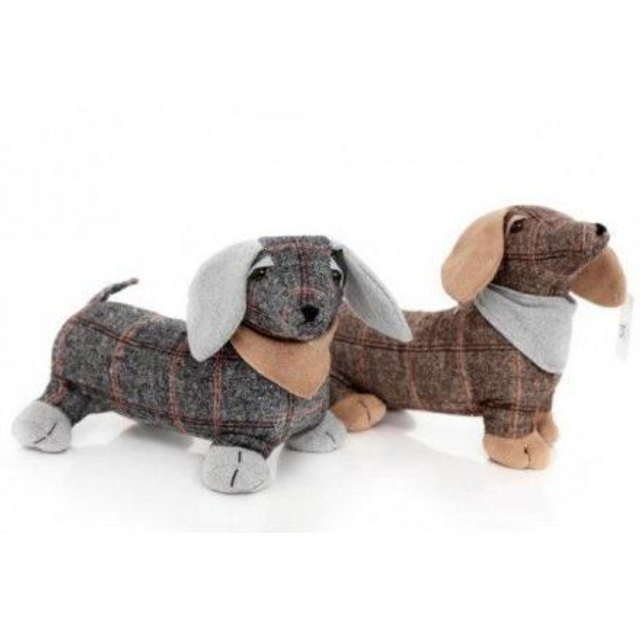 Tweed Dachshund Doorstop - Choice of 2 Colours