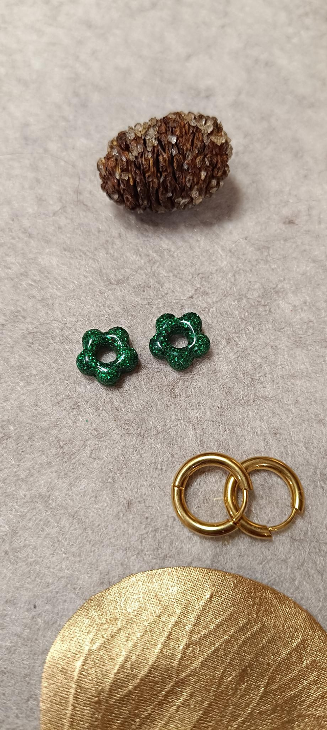 Flora vert paillettes