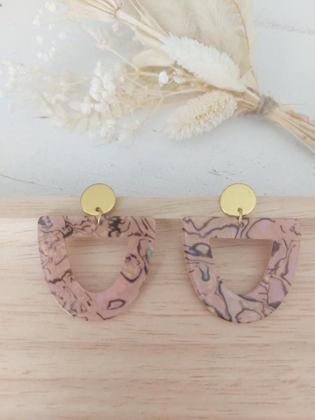 Boucles d'oreilles Elyna (rose/doré)